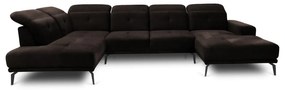 Sötétbarna sarokkanapé (bal oldali-U alakú) Bretan – ELTAP