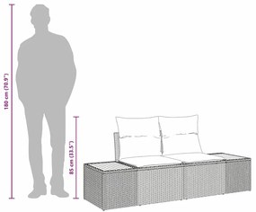 Kerti kanapé Bézs 184 x 62 x 85cm polirattan
