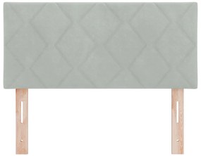 LED Fejtámla Gyémánt Blokkok Dizájn Világosszürke 90 cm Bársonyos