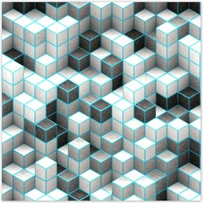 Poszterek 140x140 Kockák türkizkék
