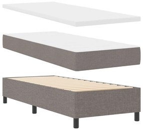 Box Spring Ágy matraccal és paddal Taupe 80x200 cm Szövet