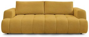 Mustársárga kinyitható-tárolóhelyes kanapé 251 cm Fuji – Bobochic Paris