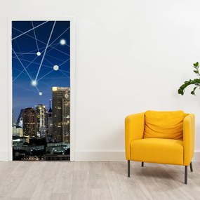 Fotótapéta ajtóra - Város éjjel (95x205cm)