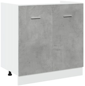 betonszürke szerelt fa mosogató alsószekrény 80 x 46 x 81,5 cm