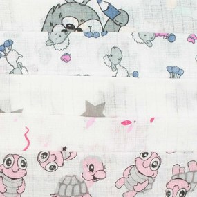 Pamut pelenka nyomtatott mintával NEW BABY 60x80 cm STANDARD 10 db