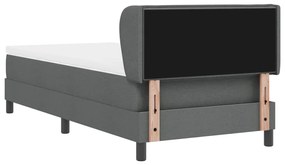 Boxspring Ágy Matrac nélkül - Sötétszürke, 90x190 cm, Szövet