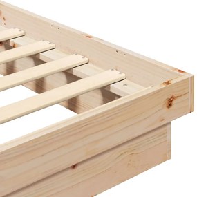 vidaXL Ágykeret Természetes 200 x 200 cm Tömör fenyőfa