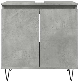 Betonszürke szerelt fa fürdőszobaszekrény 58x33x60 cm