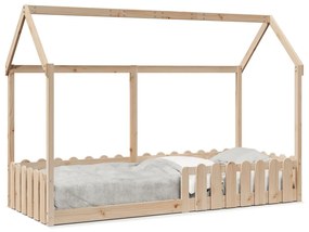 tömör fenyőfa házikó gyerekágykeret 80 x 200 cm