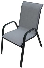 ROJAPLAST XT1012C fém kerti szék, 69 x 55 x 95 cm - szürke