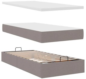 oszmán ágykeret matracokkal Taupe 180x200cm szövet