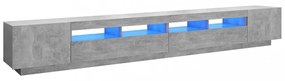 betonszürke TV-szekrény LED-lámpákkal 300 x 35 x 40 cm