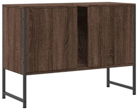 barna tölgy szerelt fa fürdőszobai mosdószekrény 80x33x60 cm