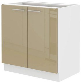 Alsó konyhaszekrény Lavera 80 D 2F BB (fehér + fényes cappucino). 1032371