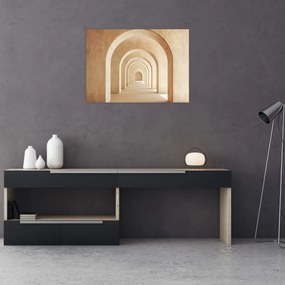 Üveg kép - Bézs átjáró (70x50 cm)