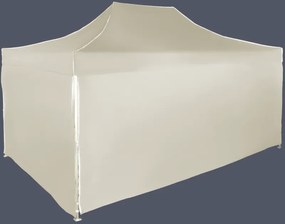 Gyorsan összecsukható sátor 3x4,5m - alumínium, 4 oldalfal, Bézs