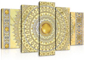 Vászonkép 5 darabos, Mandala világos háttérrel100x60 cm méretben
