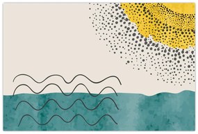 Kép - Absztrakt festmény a strandról N⁰1 (90x60 cm)