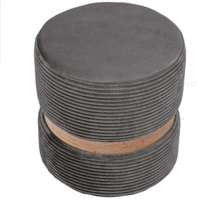 Ring puff - tölgy gyűrű - L49 - petrolszürke bársony R
