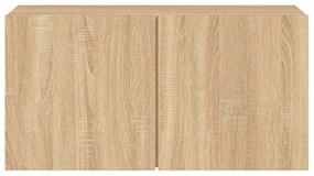 sonoma tölgy színű falra szerelhető TV-szekrény 80 x 30 x 41 cm