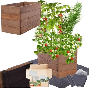 Ágyás magasított zöldséges láda virágtartó impregnáló 36x60x30