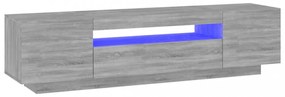 szürke sonoma színű TV-szekrény LED-lámpákkal 160x35x40 cm