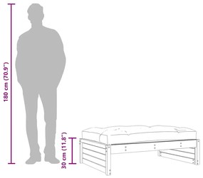 vidaXL fehér tömör fenyőfa kerti lábzsámoly párnával 120x80 cm