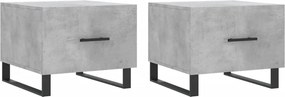 vidaXL 2 db betonszürke szerelt fa dohányzóasztal 50 x 50 x 40 cm