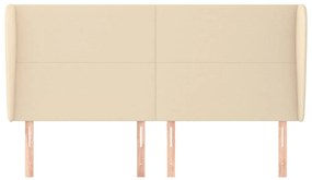 krémszínű szövet fejtámla szárnyakkal 183x23x118/128 cm