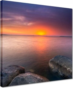 Képek 30x30 Rocks Sea Sunset