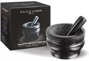 Cole&Mason - GRANITE gránit mozsár és törő, 18 cm, gránit/fekete