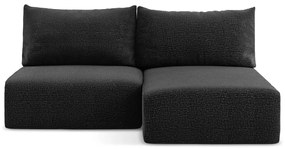 Fekete kinyitható-tárolóhelyes sarokkanapé (jobb oldali) Kalena – Makamii