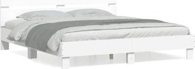 vidaXL fehér szerelt fa ágykeret fejtámlával 200 x 200 cm