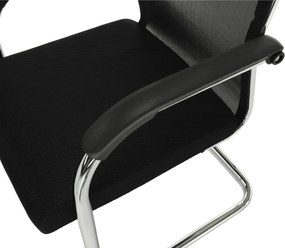 Tárgyalószék, fekete/ezüst, ESIN