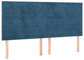 sötétkék bársony ágykeret matrac nélkül 200x200 cm