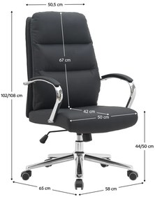 Irodai fotel Adonyx (fekete + króm). 1119448
