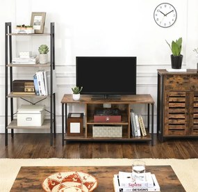 FIRA barna/fekete fiókos komód