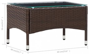 4 részes barna polyrattan kerti ülőgarnitúra párnákkal