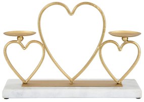 Aranyszínű-fehér gyertyatartó - Mauro Ferretti