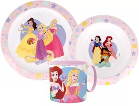 Disney Hercegnők True étkészlet, micro műanyag szett bögrével 265 ml