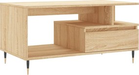 vidaXL sonoma tölgy színű szerelt fa dohányzóasztal 90x49x45 cm