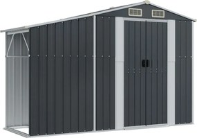 Antracitszürke horganyzott acél kerti fészer 277x192,5x179 cm