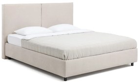 Bézs kárpitozott ágyneműtartós franciaágy ágyráccsal 180x200 cm Myra Bold – Bonami Selection