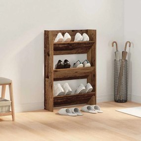 Cipőszekrény polcokkal Öreg fa 60 x 18 x 90 cm Faanyag