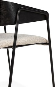 Fekete-bézs kárpitozott karfás étkezőfotel szett 2 db-os Cora – MOME