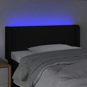 fekete szövet LED-es fejtámla 93 x 16 x 78/88 cm