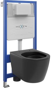 Mexen beépíthető Felix Slim WC váz WC csészével Carmen, Fekete matt - 6103388XX85