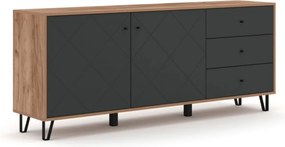 Komód 183 cm Craft Tobacco tölgy / grafit színkombinációban - BACARDI