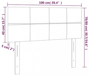 sötétszürke szövet fejtámla 100x5x78/88 cm