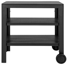 Taormina zsúrkocsi, aluminium-fahatású, fekete, 3 polc